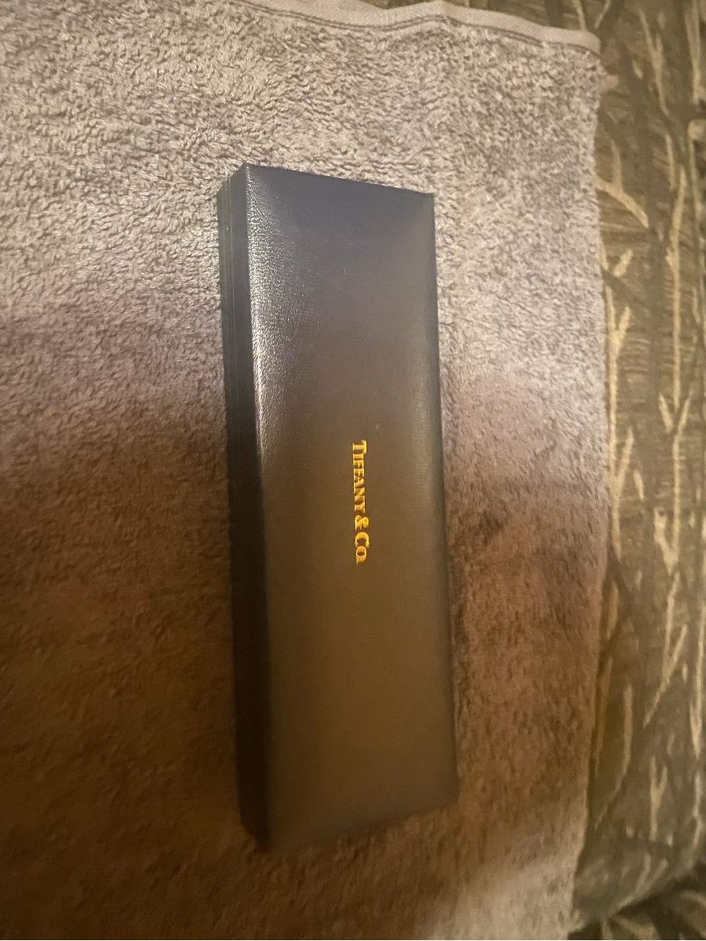 Tiffany & Co. Black Jewelry Case with Gold Foil Logo